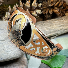 Load image into Gallery viewer, Wolf Spirit Copper Cuff Bracelet