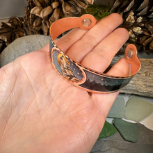 Load image into Gallery viewer, Starry Night Wolf Copper Cuff Bracelet
