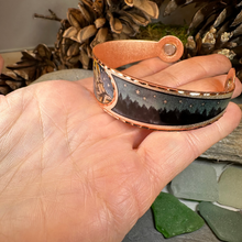 Load image into Gallery viewer, Starry Night Wolf Copper Cuff Bracelet