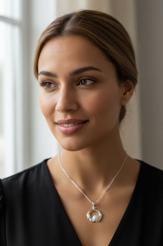 Pearl Claddagh Necklace