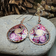 Load image into Gallery viewer, Firestorm Celtic Spiral Copper Earrings