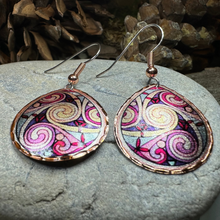 Load image into Gallery viewer, Firestorm Celtic Spiral Copper Earrings