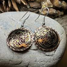 Load image into Gallery viewer, Mystical Celtic Spiral Copper Earrings