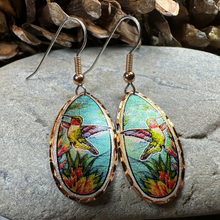 Load image into Gallery viewer, Summer Hummingbird Copper Earrings