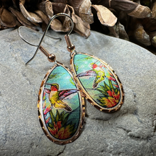Load image into Gallery viewer, Summer Hummingbird Copper Earrings