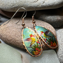 Load image into Gallery viewer, Summer Hummingbird Copper Earrings