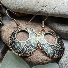 Load image into Gallery viewer, Renewal Celtic Spiral Copper Earrings