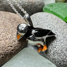 Load image into Gallery viewer, Enamel Puffin Necklace