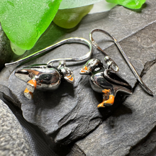 Load image into Gallery viewer, Enamel Puffin Earrings