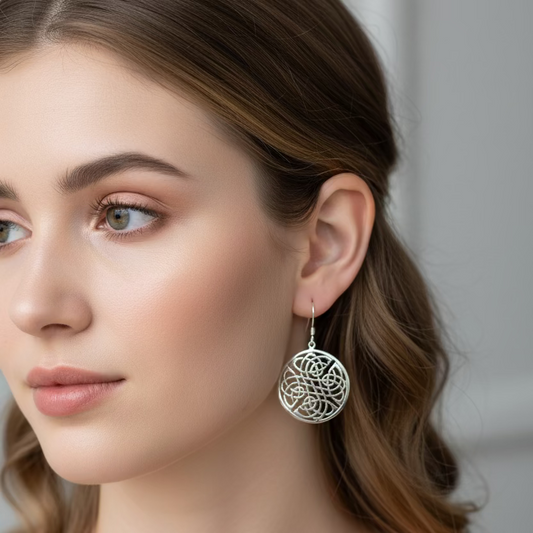 Deirdre Celtic Knot Earrings in Sterling Silver