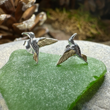 Load image into Gallery viewer, Golden Wing Hummingbird Post Earrings