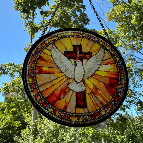 Load image into Gallery viewer, Peace Dove & Cross Suncatcher