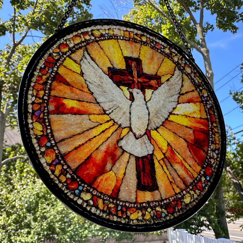 Load image into Gallery viewer, Peace Dove & Cross Suncatcher