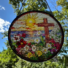 Load image into Gallery viewer, Springtime Cross Suncatcher