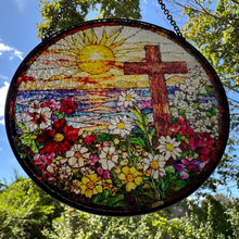 Load image into Gallery viewer, Springtime Cross Suncatcher