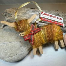 Load image into Gallery viewer, Christmas Highland Cow Ornament