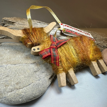 Load image into Gallery viewer, Christmas Highland Cow Ornament