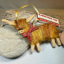 Load image into Gallery viewer, Christmas Highland Cow Ornament