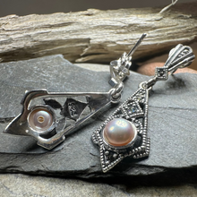 Load image into Gallery viewer, Elora Celtic Knot Pearl Earrings