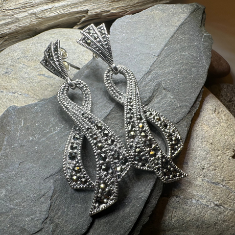 Load image into Gallery viewer, Valori Romantic Marcasite Earrings