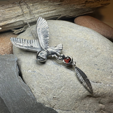 Load image into Gallery viewer, Garnet Owl Necklace