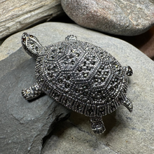 Load image into Gallery viewer, Esme Marcasite Turtle Brooch