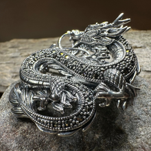 Load image into Gallery viewer, Dagahra Marcasite Dragon Brooch