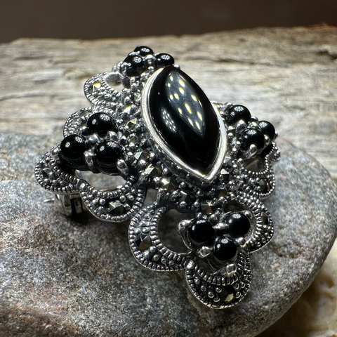 Load image into Gallery viewer, Cybele Celtic Marcasite Brooch