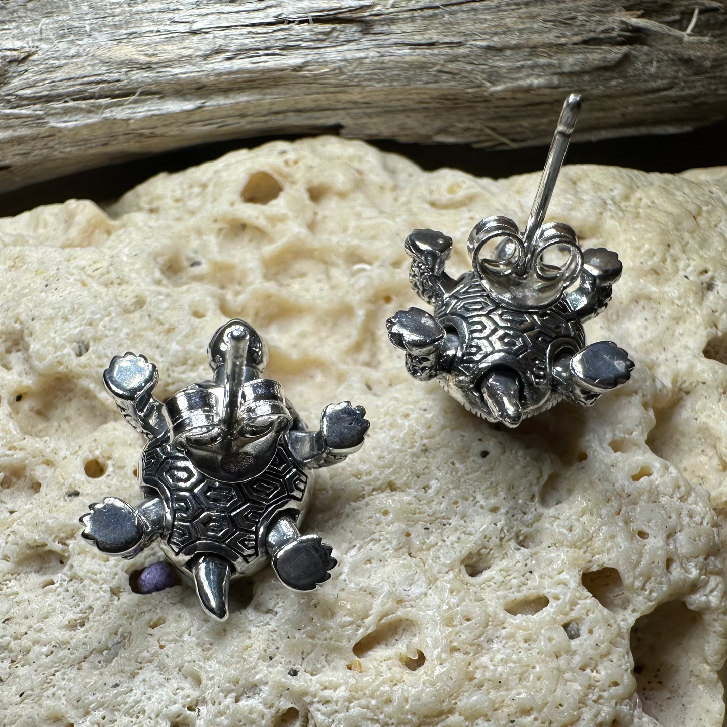 Marcasite Turtle Post Earrings