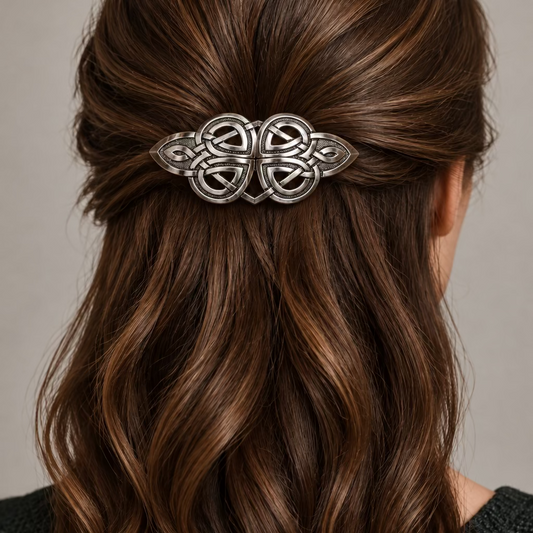 Celtic Honesty Knot Hair Clip for Women in pewter