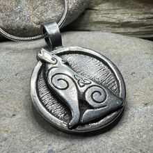 Load image into Gallery viewer, Celtic Wolf Pewter Necklace