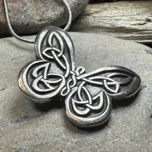 Load image into Gallery viewer, Celtic Butterfly Pewter Necklace