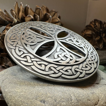 Load image into Gallery viewer, Large Celtic Cross Tartan Pin