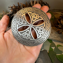 Load image into Gallery viewer, Large Celtic Cross Tartan Pin