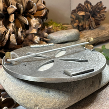 Load image into Gallery viewer, Large Celtic Cross Tartan Pin