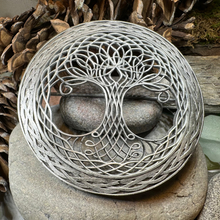 Load image into Gallery viewer, Large Pewter Tree of Life Tartan Pin