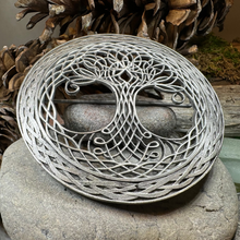 Load image into Gallery viewer, Large Pewter Tree of Life Tartan Pin