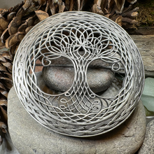 Load image into Gallery viewer, Large Pewter Tree of Life Tartan Pin