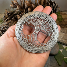 Load image into Gallery viewer, Large Pewter Tree of Life Tartan Pin