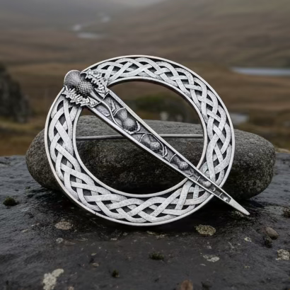 Load image into Gallery viewer, Strathclyde Thistle Tartan Pin - Handmade in Scotland