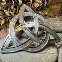 Load image into Gallery viewer, Large Celtic Triquetra Tartan Pin