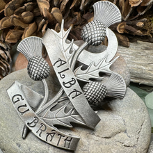 Load image into Gallery viewer, Alba Gu Brath Thistle Kilt Pin