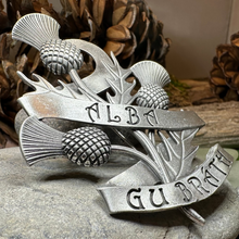 Load image into Gallery viewer, Alba Gu Brath Thistle Kilt Pin