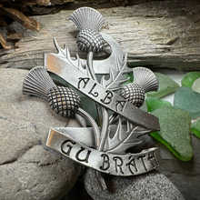 Load image into Gallery viewer, Alba Gu Brath Thistle Kilt Pin