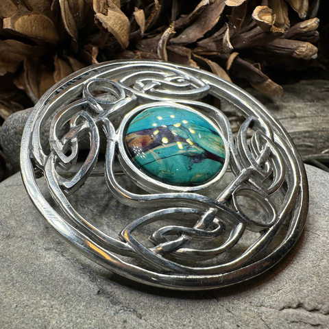 Load image into Gallery viewer, Heathergems Celtic Knot Brooch - Classic Scottish Jewelry