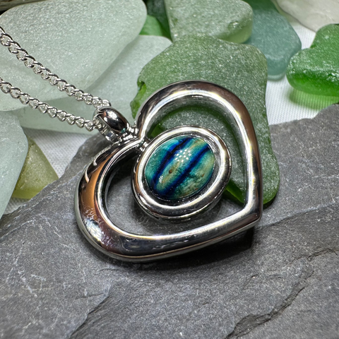 Load image into Gallery viewer, Heathergems Open Heart Necklace - Handmade in Scotland