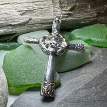 Load image into Gallery viewer, Celtic Claddagh Cross Necklace