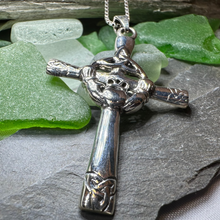 Load image into Gallery viewer, Celtic Claddagh Cross Necklace