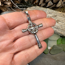 Load image into Gallery viewer, Celtic Claddagh Cross Necklace