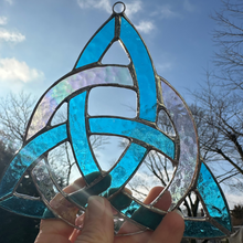 Load image into Gallery viewer, Trinity Knot Stained Glass Suncatcher